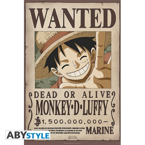 ONE PIECE - Poster «Wanted Ruffy New 2» (91.5x61)