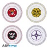 ONE PIECE - Set mit 4 Tellern - Embleme