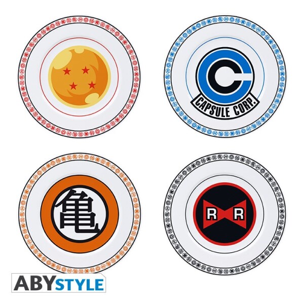 DRAGON BALL - Set mit 4 Tellern - Embleme