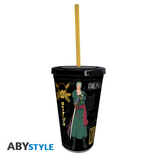 ONE PIECE – Trinkbecher mit Strohhalm – 470 ml – Luffy & Zoro
