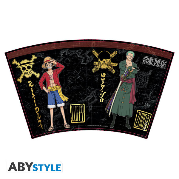 ONE PIECE – Trinkbecher mit Strohhalm – 470 ml – Luffy & Zoro